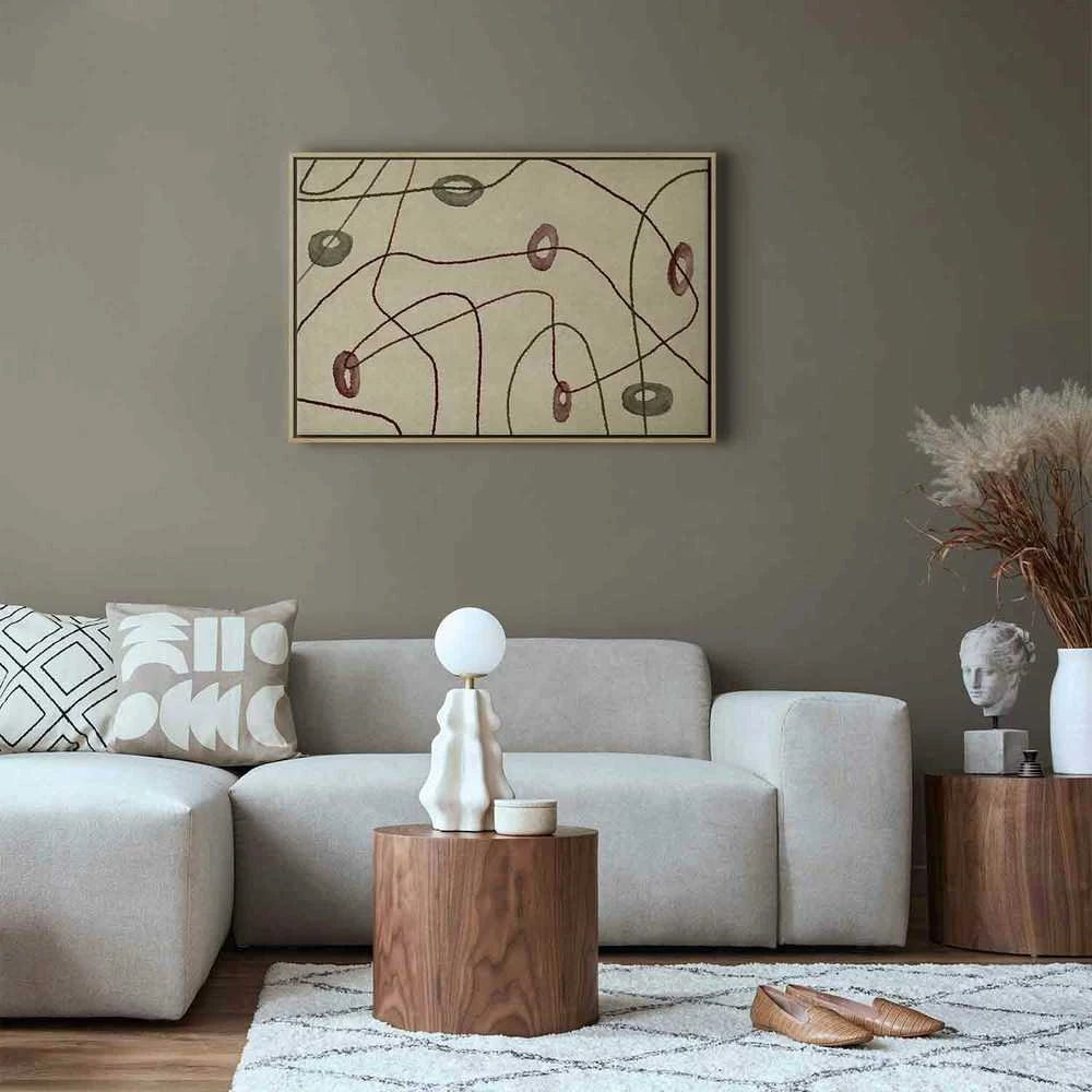 Artgeist Paveikslas - Lines and shapes – bead labyrinth on a pale washed background