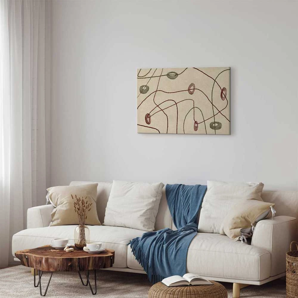 Artgeist Paveikslas - Lines and shapes – bead labyrinth on a pale washed background