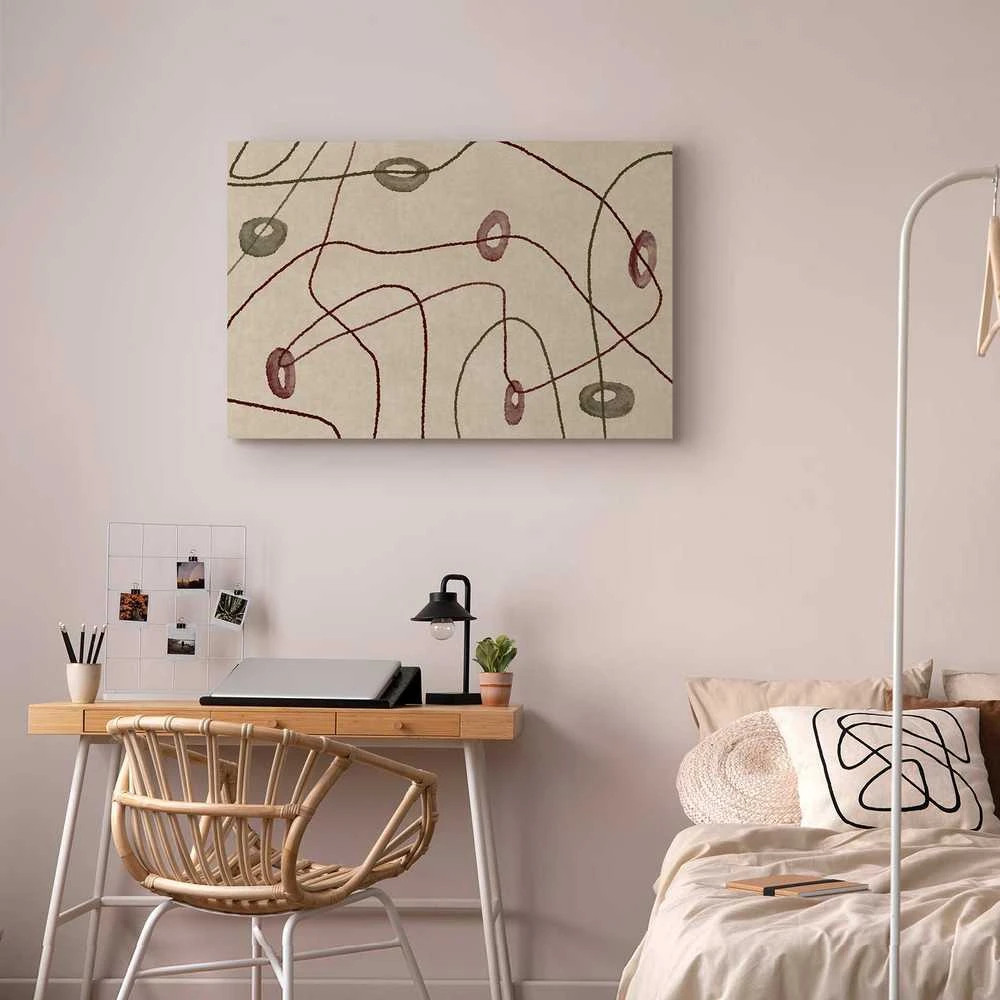 Artgeist Paveikslas - Lines and shapes – bead labyrinth on a pale washed background