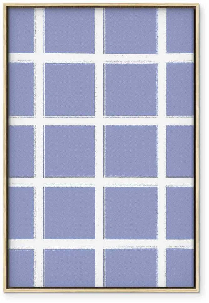 Artgeist Paveikslas - Lines and Symmetry - Expressive Baltas Grid on a Mėlyna Background