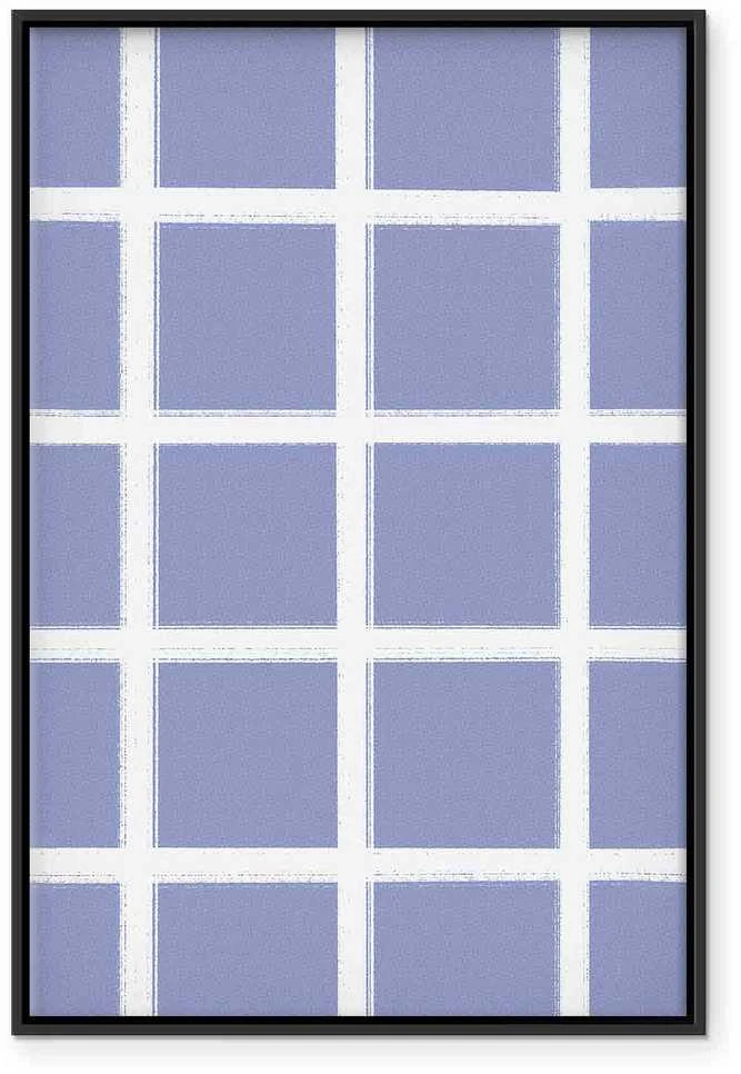 Artgeist Paveikslas - Lines and Symmetry - Expressive Baltas Grid on a Mėlyna Background