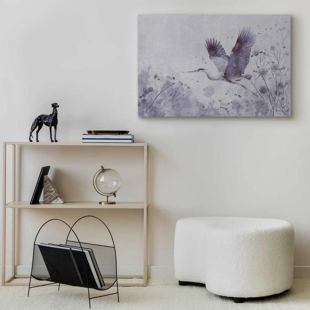 Artgeist Paveikslas - Majestic flight - a crane in flight in monochrome