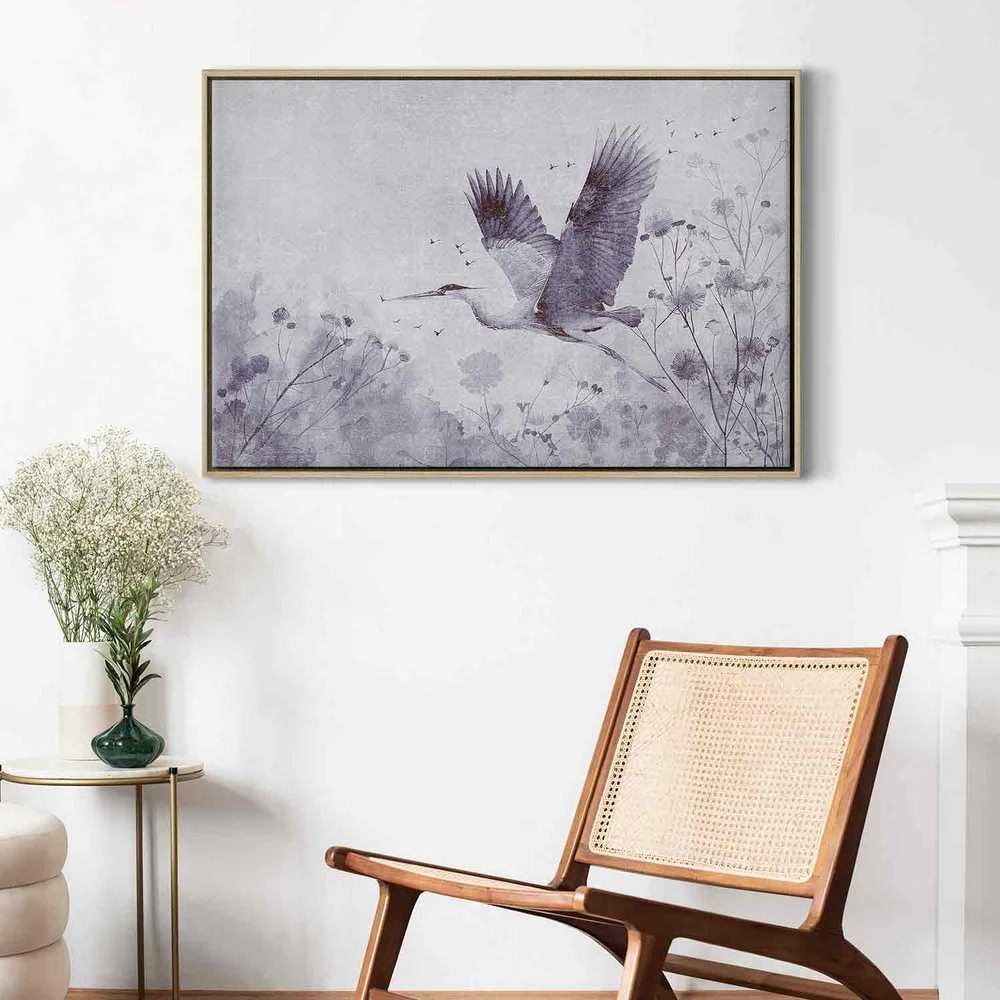 Artgeist Paveikslas - Majestic flight - a crane in flight in monochrome