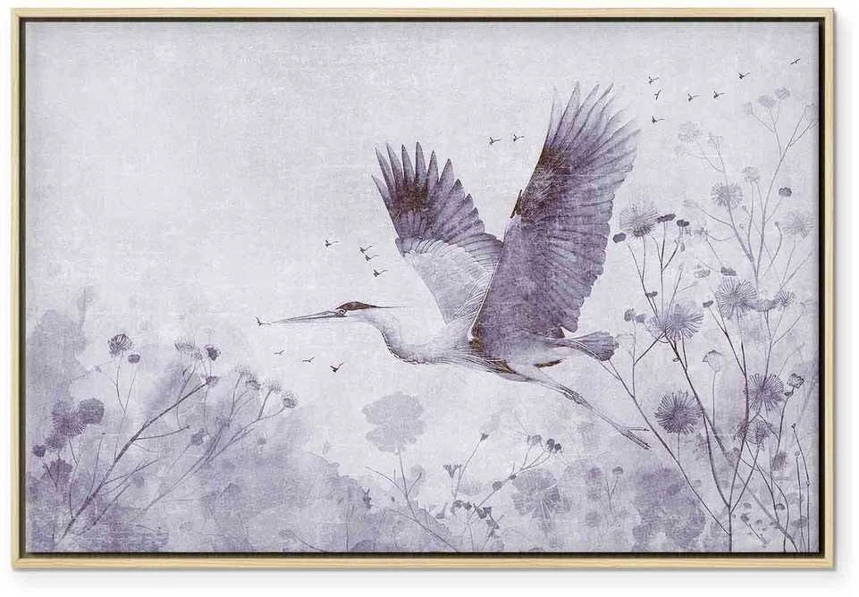 Artgeist Paveikslas - Majestic flight - a crane in flight in monochrome