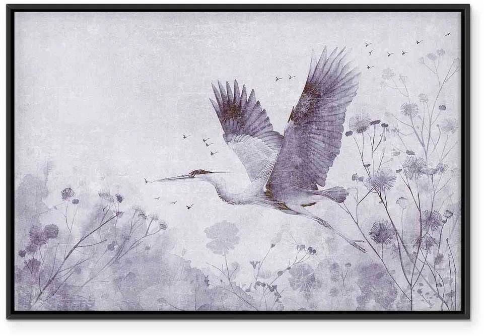 Artgeist Paveikslas - Majestic flight - a crane in flight in monochrome