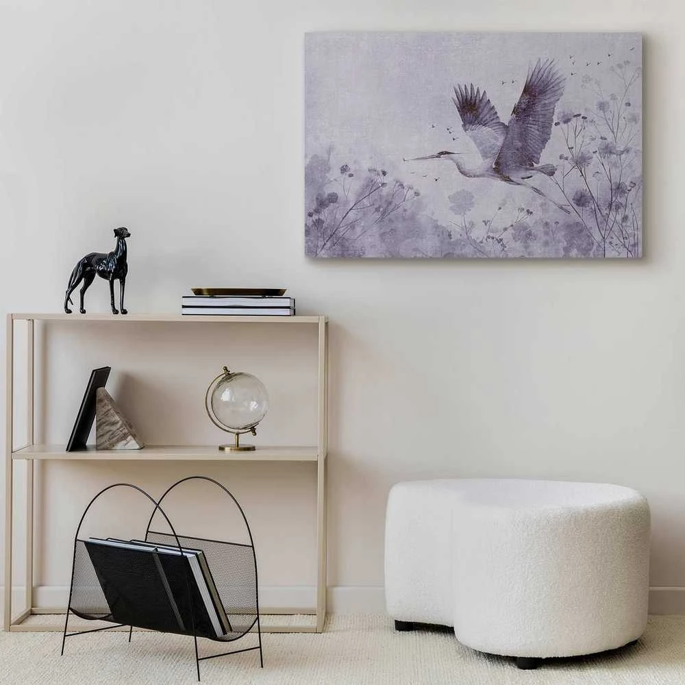 Artgeist Paveikslas - Majestic flight - a crane in flight in monochrome