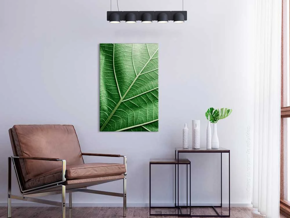 Artgeist Paveikslas - Malachite Leaf (1 Part) Vertical