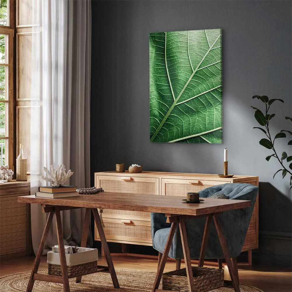 Artgeist Paveikslas - Malachite Leaf (1 Part) Vertical