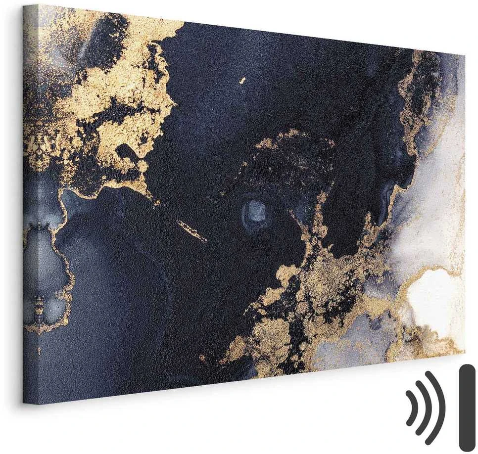 Artgeist Paveikslas - Marble and navy mėlynas – abstract textured pattern inspired by the starry sky