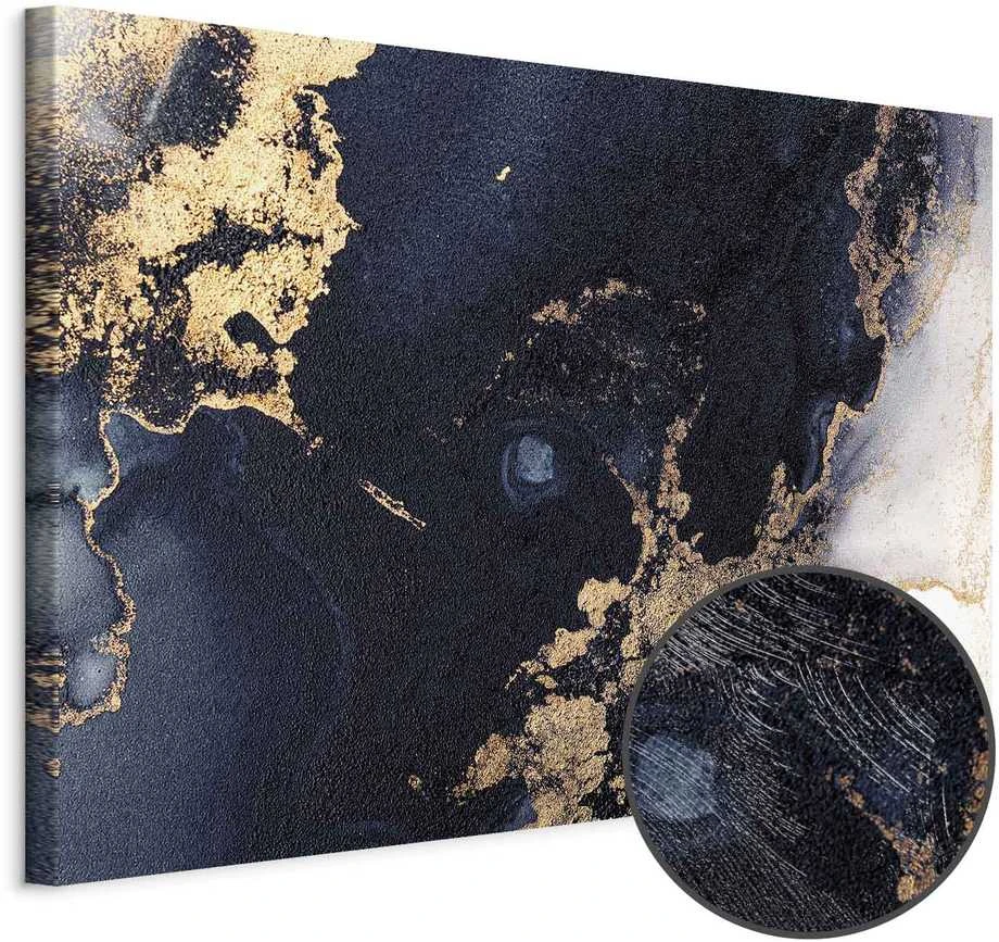 Artgeist Paveikslas - Marble and navy mėlynas – abstract textured pattern inspired by the starry sky