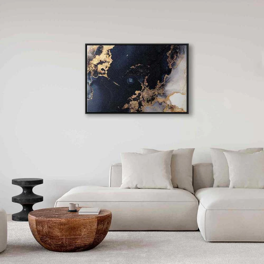 Artgeist Paveikslas - Marble and navy mėlynas – abstract textured pattern inspired by the starry sky