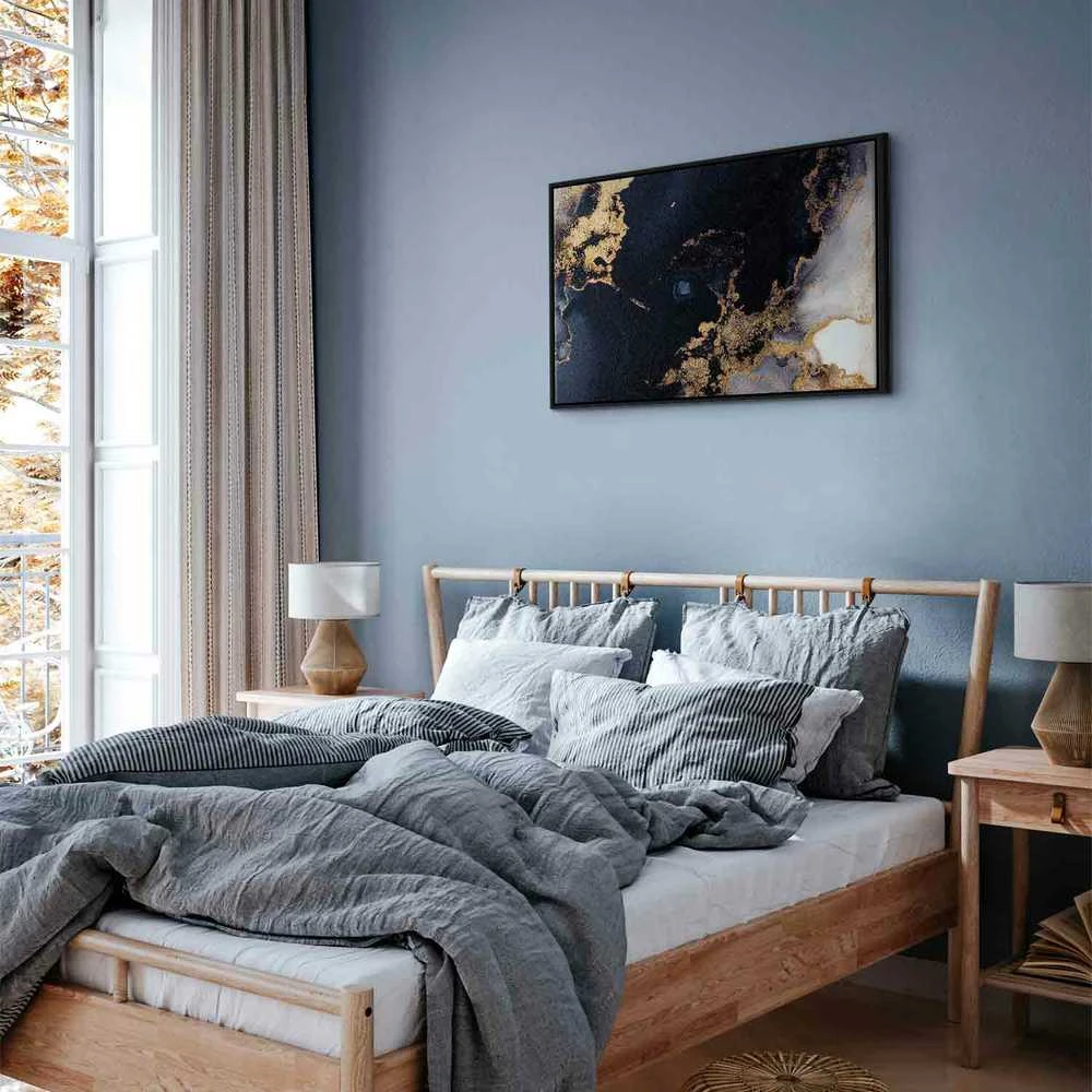 Artgeist Paveikslas - Marble and navy mėlynas – abstract textured pattern inspired by the starry sky