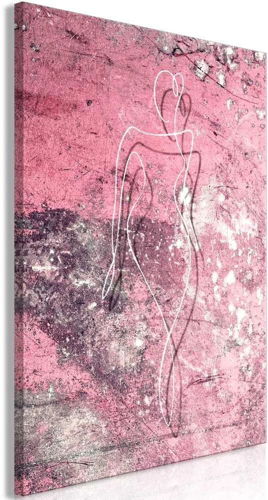 Artgeist Paveikslas - Figure on Rožinė Background (1-part) - Female Silhouette in Marble
