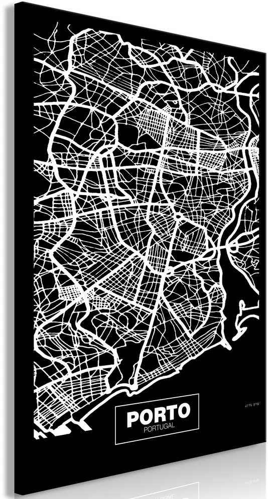 Artgeist Paveikslas - Negative Map: Porto (1 Part) Vertical