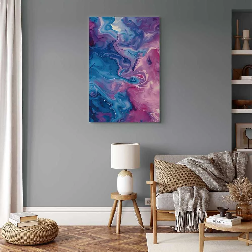 Artgeist Paveikslas - Night Flows - Abstract Waves in Shades of Mėlyna and Violet