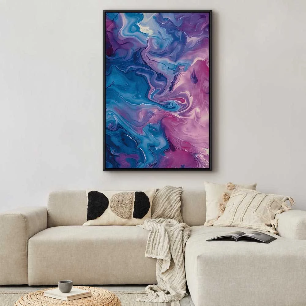 Artgeist Paveikslas - Night Flows - Abstract Waves in Shades of Mėlyna and Violet