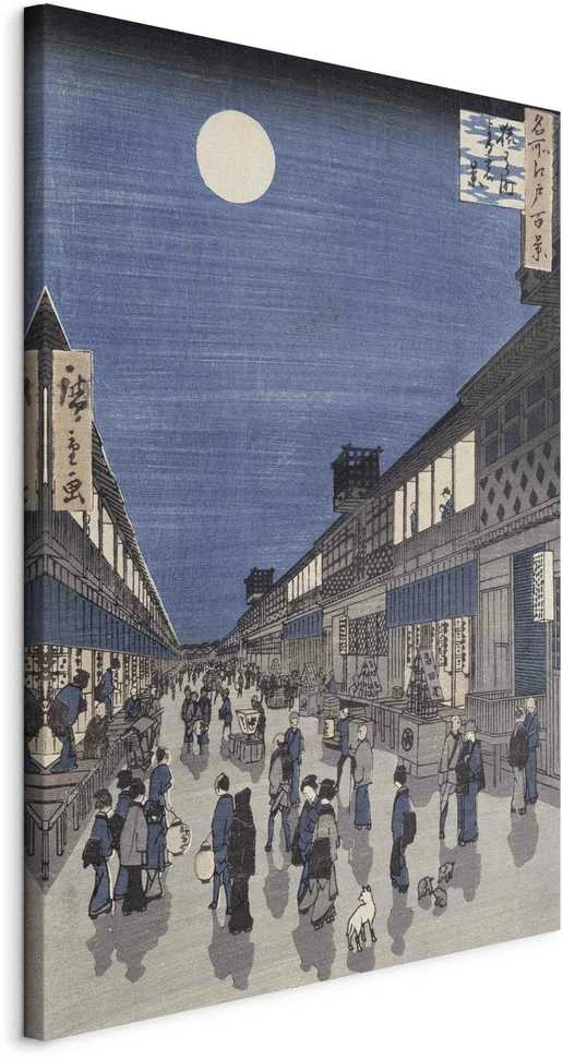 Artgeist Paveikslas - Night time view of Saruwaka Street from 'Meisho Edo Hyakkei' (One Hundred Views of Edo) (Utagawa Hiroshige)