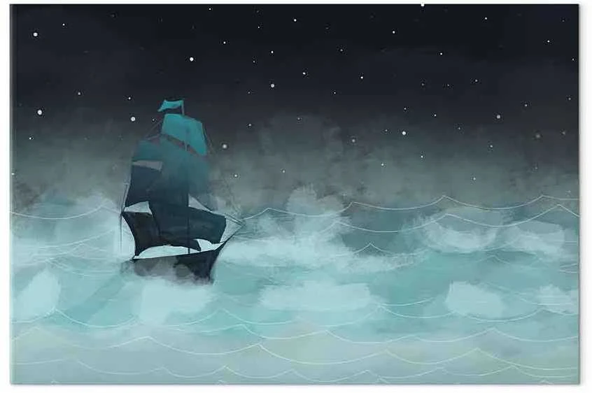 Artgeist Paveikslas - Night Waves (1 Part) Wide - Second Variant