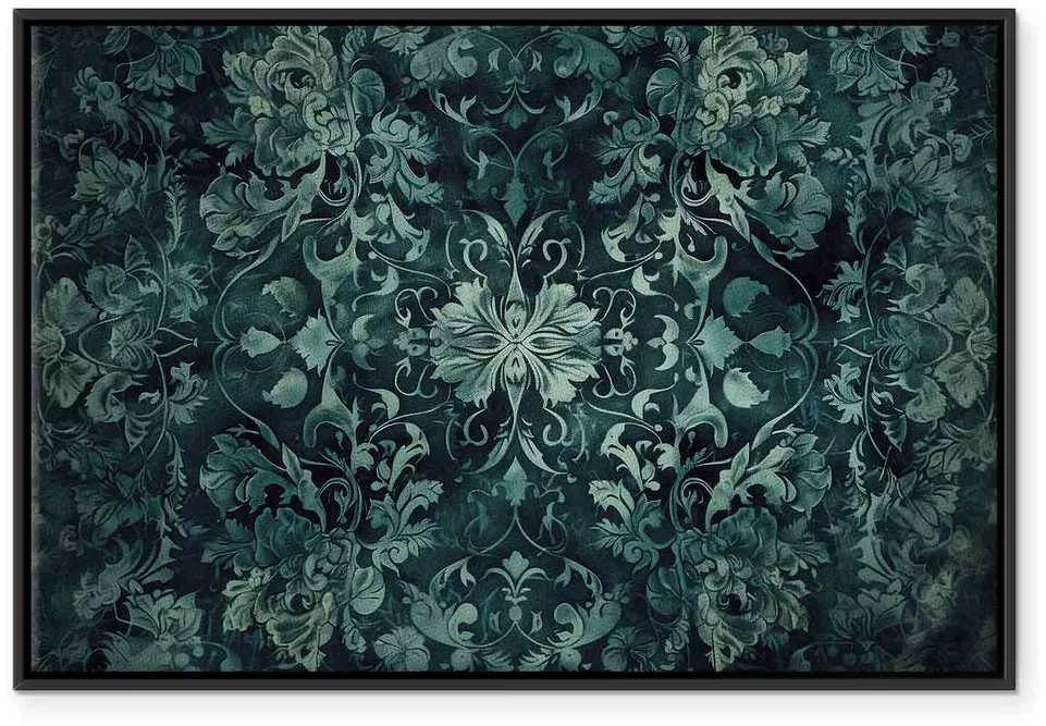 Artgeist Paveikslas - Oriental Pattern Carpet: Emerald Ornaments and Worn Patterns