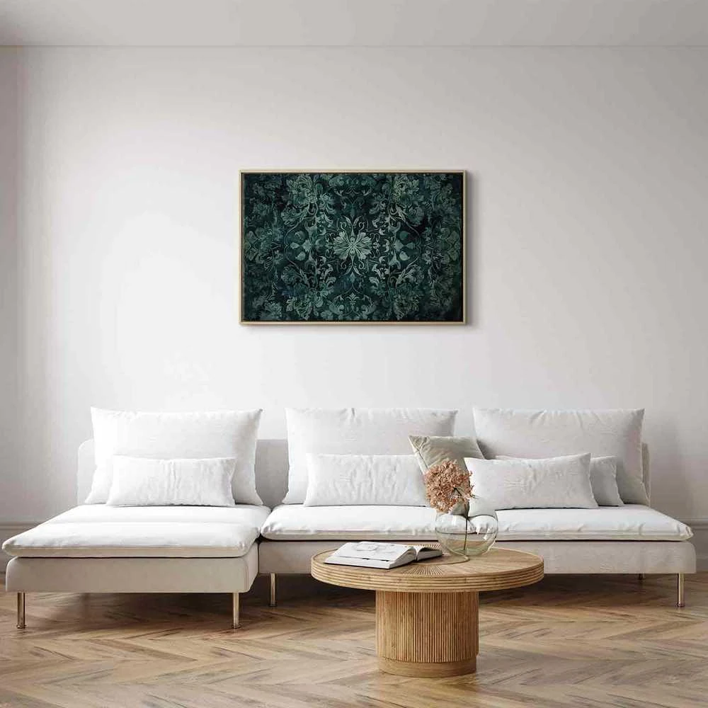 Artgeist Paveikslas - Oriental Pattern Carpet: Emerald Ornaments and Worn Patterns