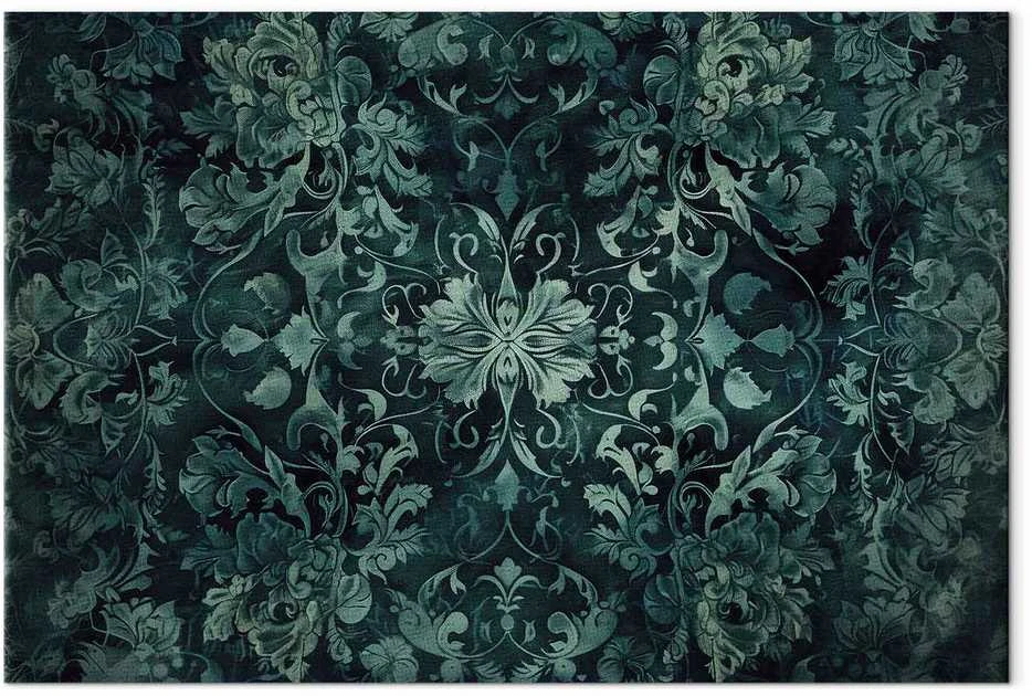 Artgeist Paveikslas - Oriental Pattern Carpet: Emerald Ornaments and Worn Patterns