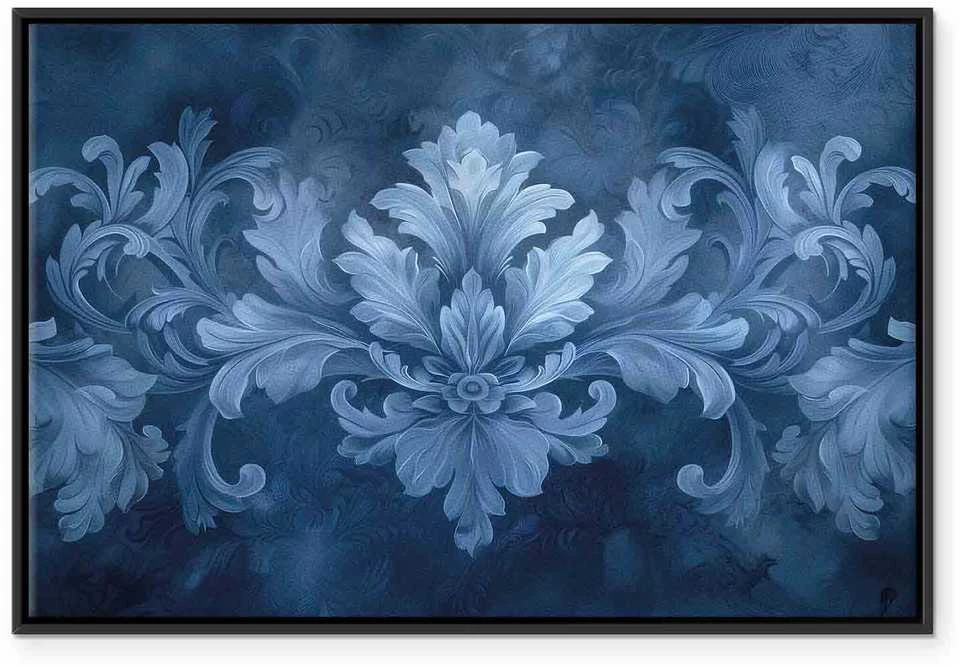 Artgeist Paveikslas - Ornament in Mėlyna and Cool Colors Dark Mėlyna Decoration