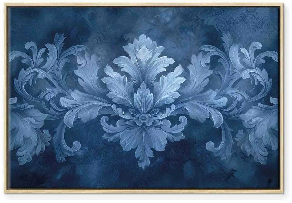 Artgeist Paveikslas - Ornament in Mėlyna and Cool Colors Dark Mėlyna Decoration