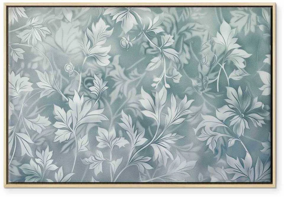 Artgeist Paveikslas - Ornaments in Worn Muted Turquoises: Delicate Plant Pattern