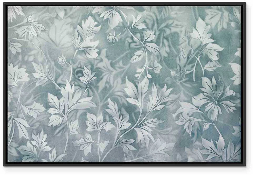 Artgeist Paveikslas - Ornaments in Worn Muted Turquoises: Delicate Plant Pattern