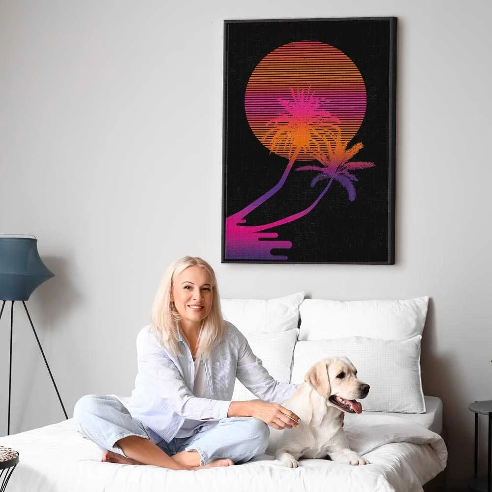 Artgeist Paveikslas - Palm at Sunrise (1 Part) Vertical