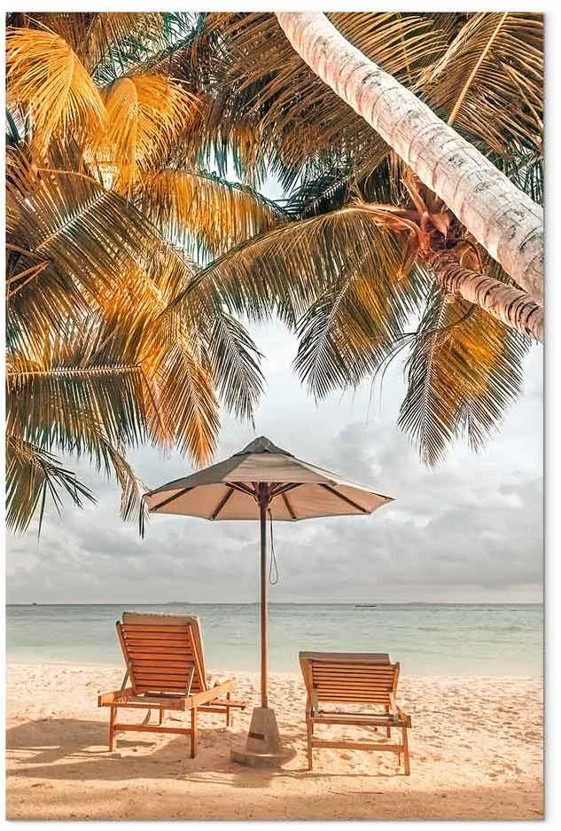 Artgeist Paveikslas - Palm Umbrella (1 Part) Vertical