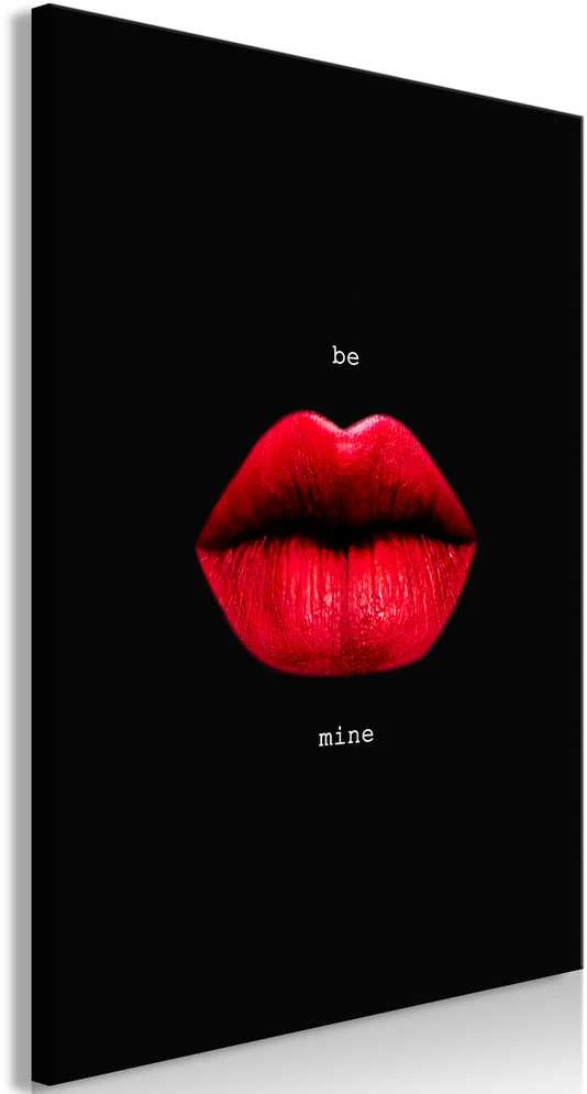 Artgeist Paveikslas - Raudona Lips (1-part) - Juodas Background with English Text
