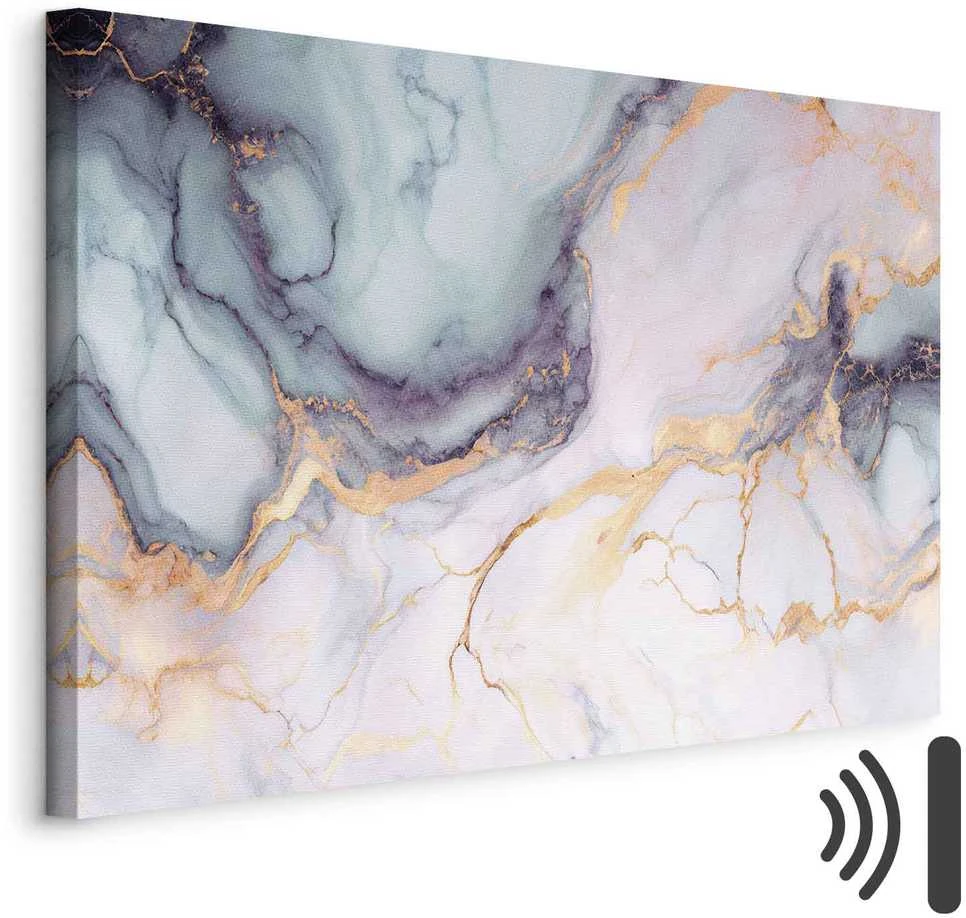 Artgeist Paveikslas - Pastel stones - pink and mėlynas structures on a marble base