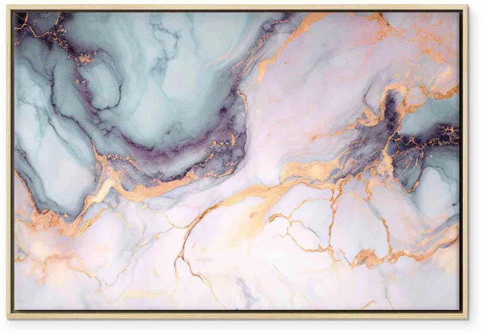 Artgeist Paveikslas - Pastel stones - pink and mėlynas structures on a marble base