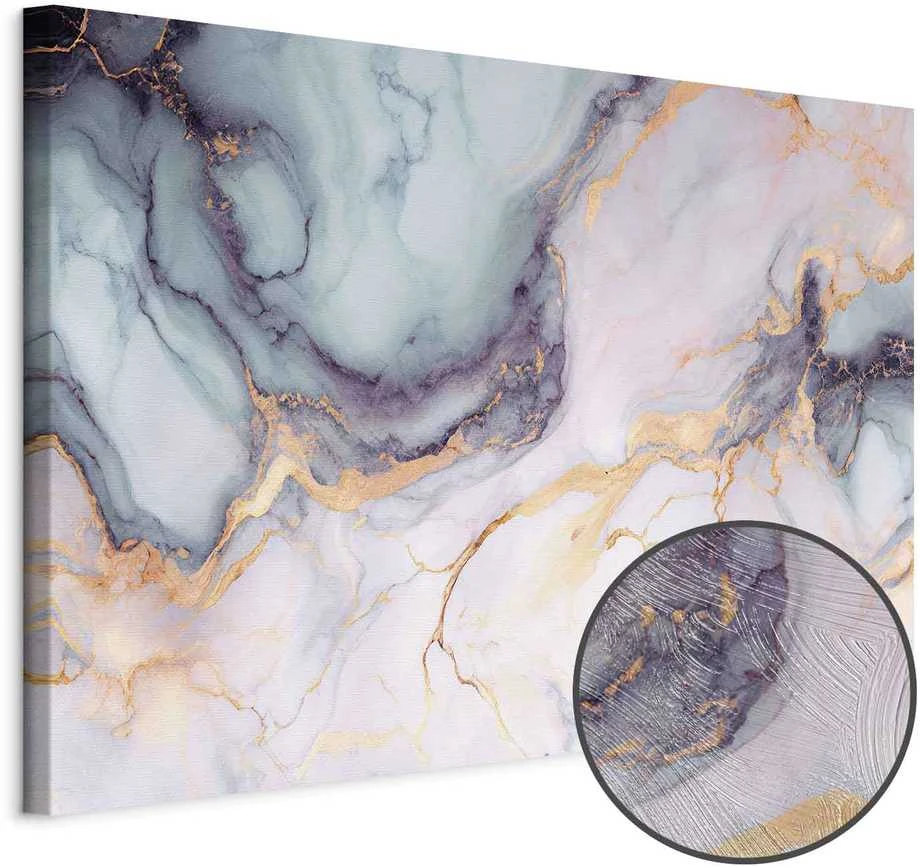 Artgeist Paveikslas - Pastel stones - pink and mėlynas structures on a marble base