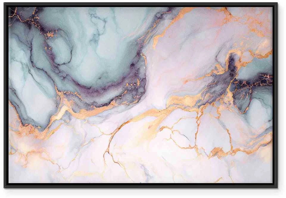 Artgeist Paveikslas - Pastel stones - pink and mėlynas structures on a marble base