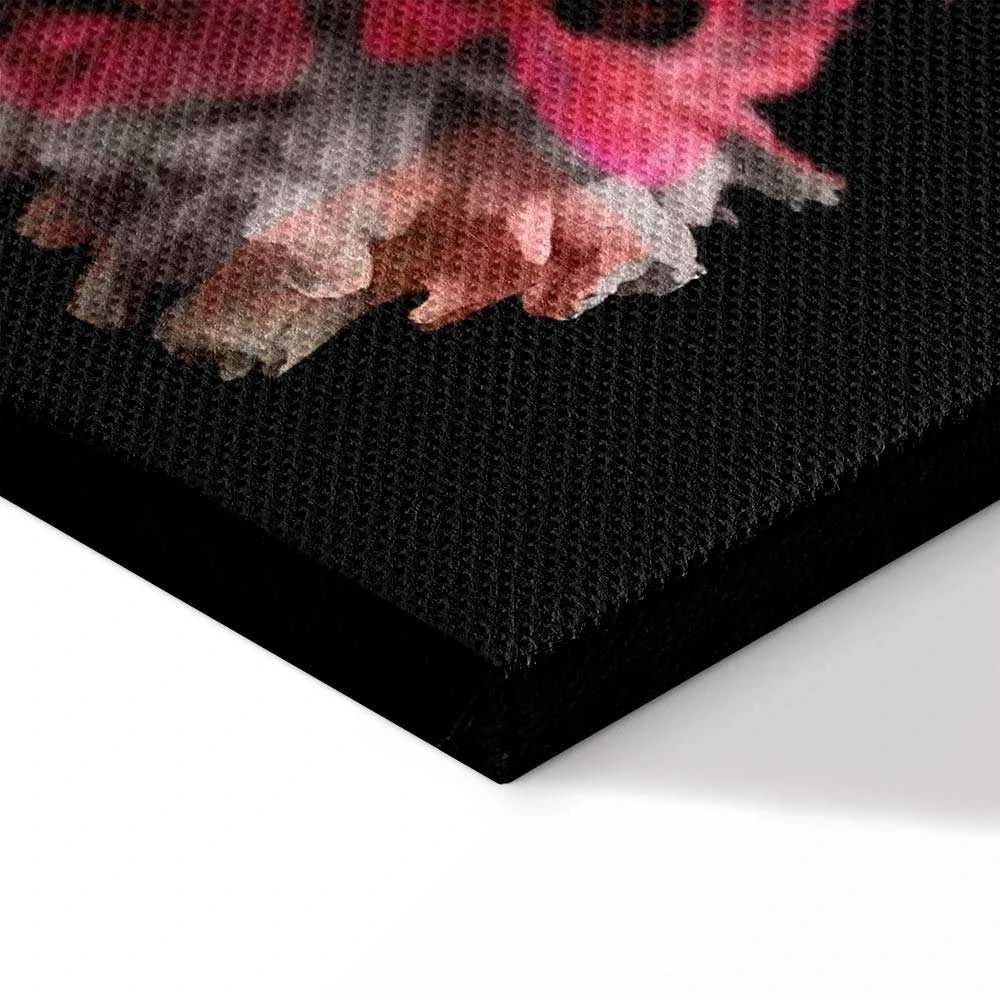 Artgeist Paveikslas - Peony Charm (1-part) - Colorful Bouquet on Juodas Background