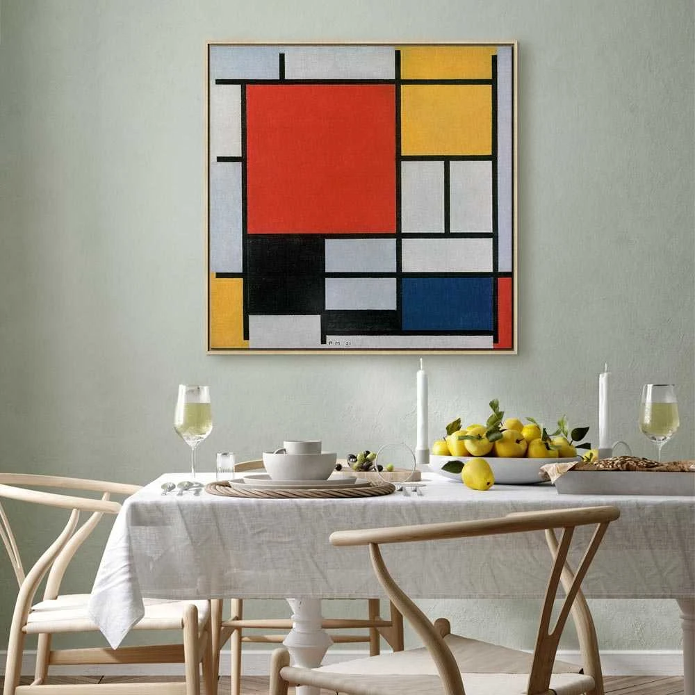 Artgeist Paveikslas - Piet Mondrian – Composition with red, yellow. mėlynas and juodas