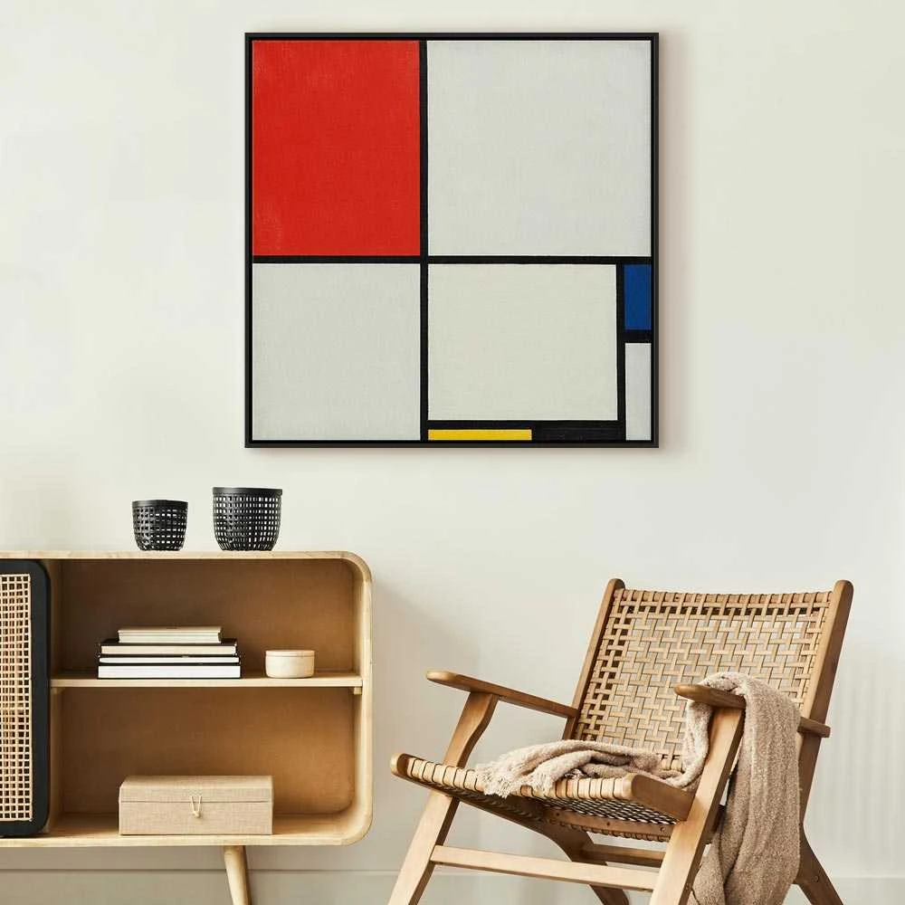 Artgeist Paveikslas - Piet Mondrian – Composition No. III, with red, mėlynas, yellow and juodas