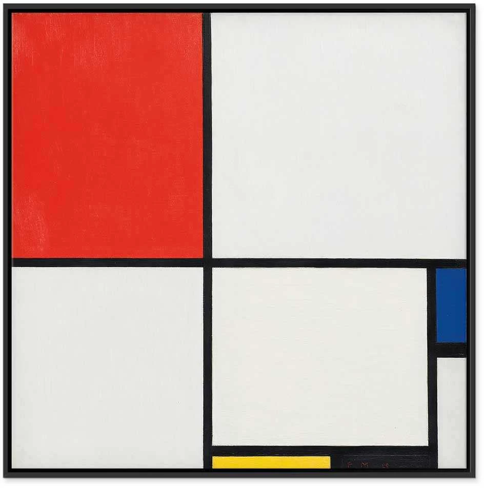 Artgeist Paveikslas - Piet Mondrian – Composition No. III, with red, mėlynas, yellow and juodas