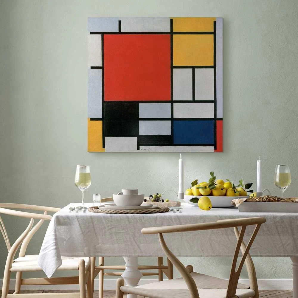 Artgeist Paveikslas - Piet Mondrian – Composition with red, yellow. mėlynas and juodas