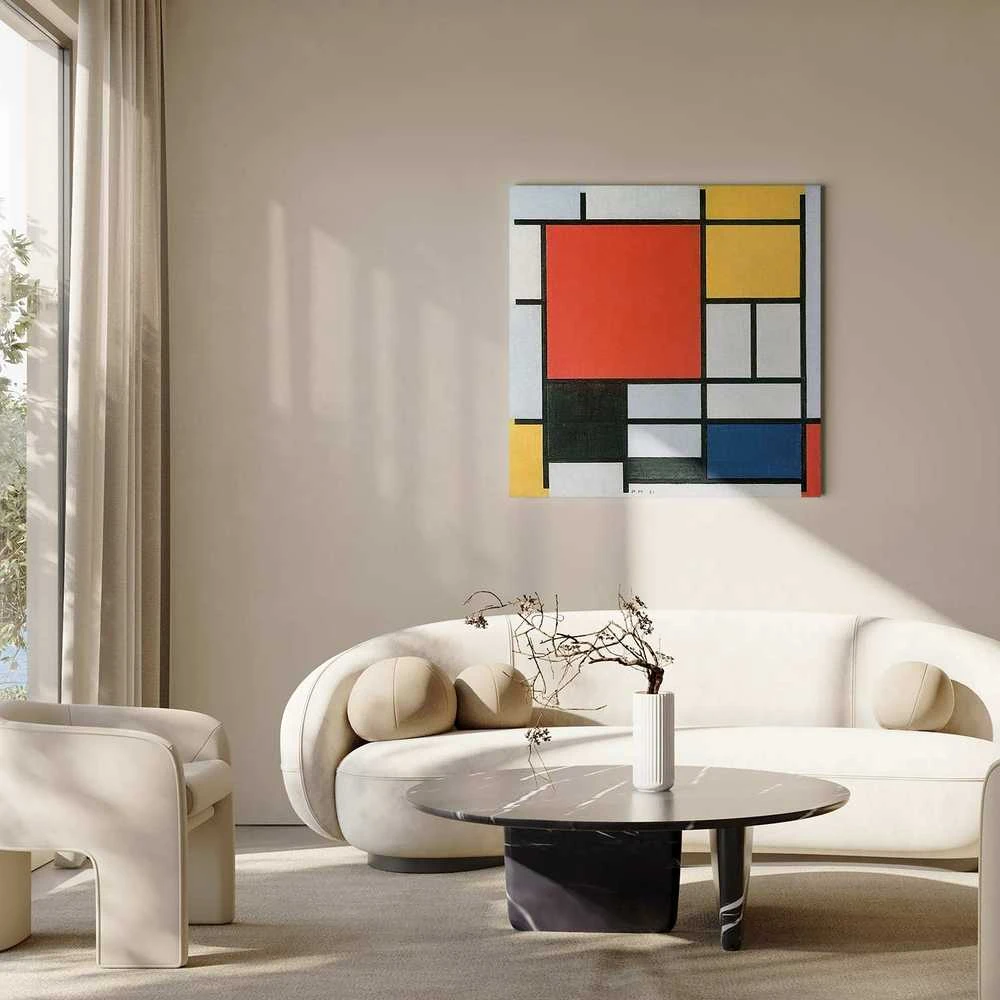 Artgeist Paveikslas - Piet Mondrian – Composition with red, yellow. mėlynas and juodas