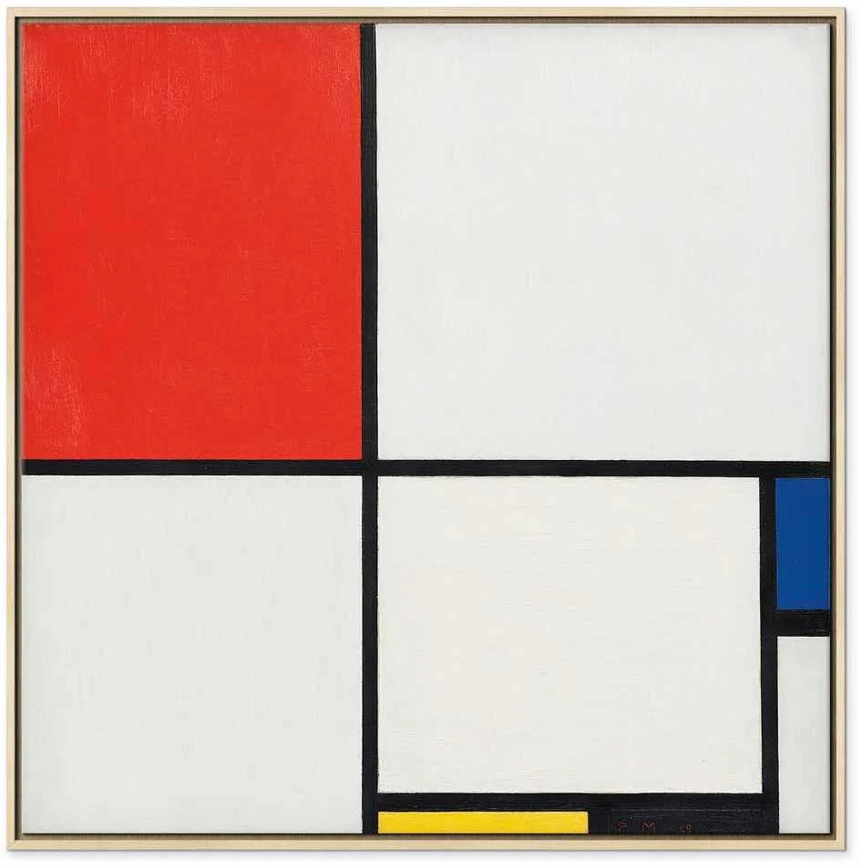 Artgeist Paveikslas - Piet Mondrian – Composition No. III, with red, mėlynas, yellow and juodas