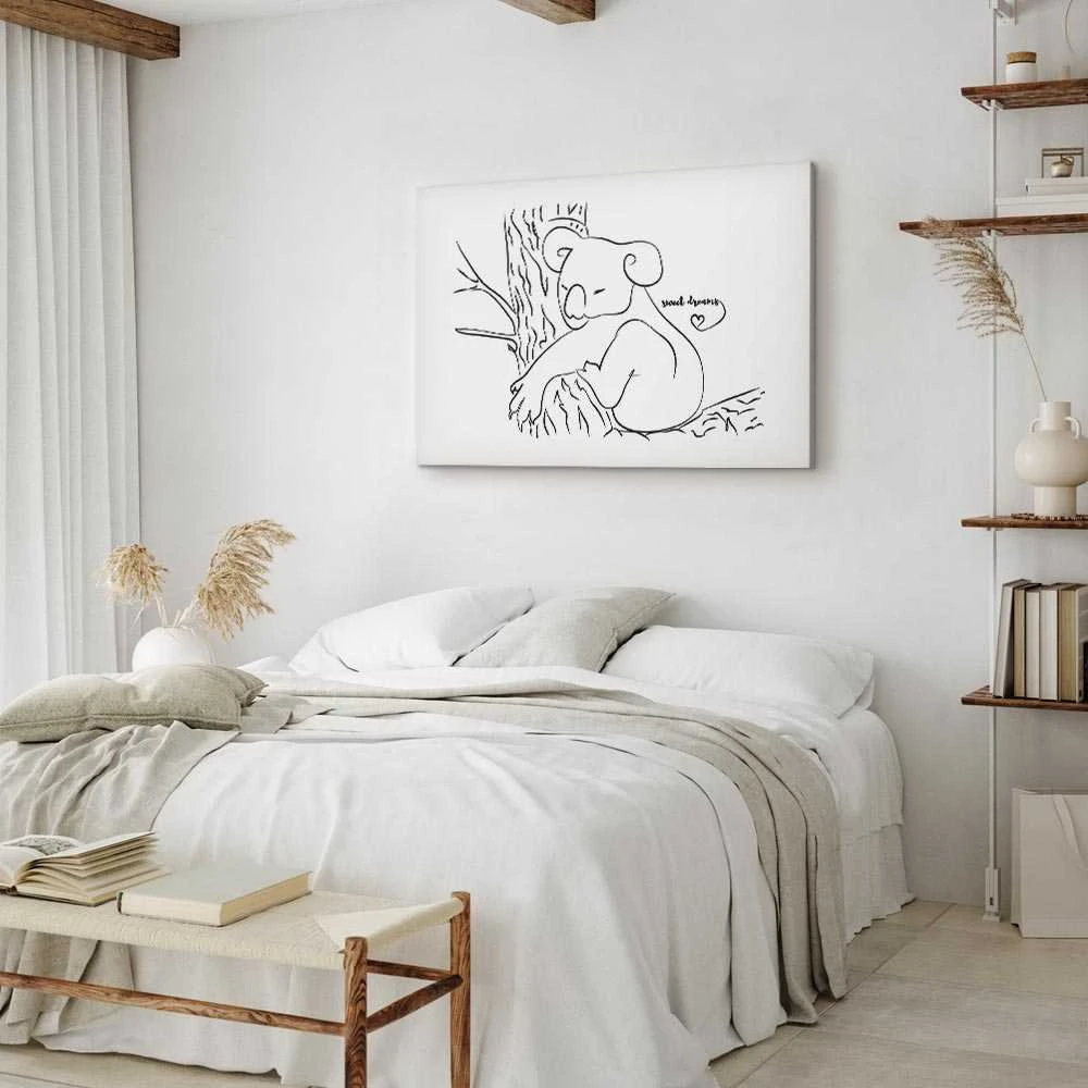 Artgeist Paveikslas - Quiet Charm of Nature (1-part) - Sleeping Koala in Juodas and Baltas