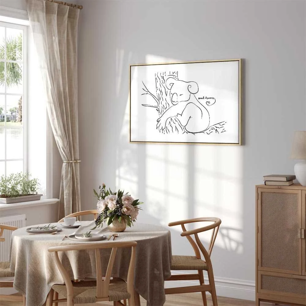 Artgeist Paveikslas - Quiet Charm of Nature (1-part) - Sleeping Koala in Juodas and Baltas