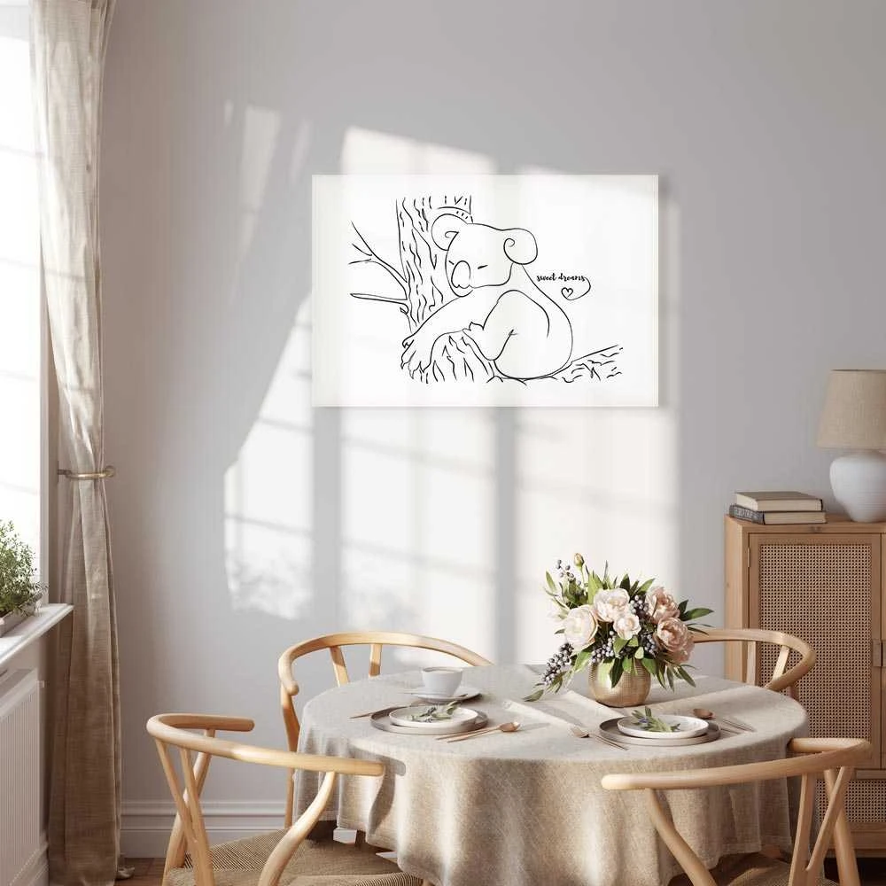 Artgeist Paveikslas - Quiet Charm of Nature (1-part) - Sleeping Koala in Juodas and Baltas