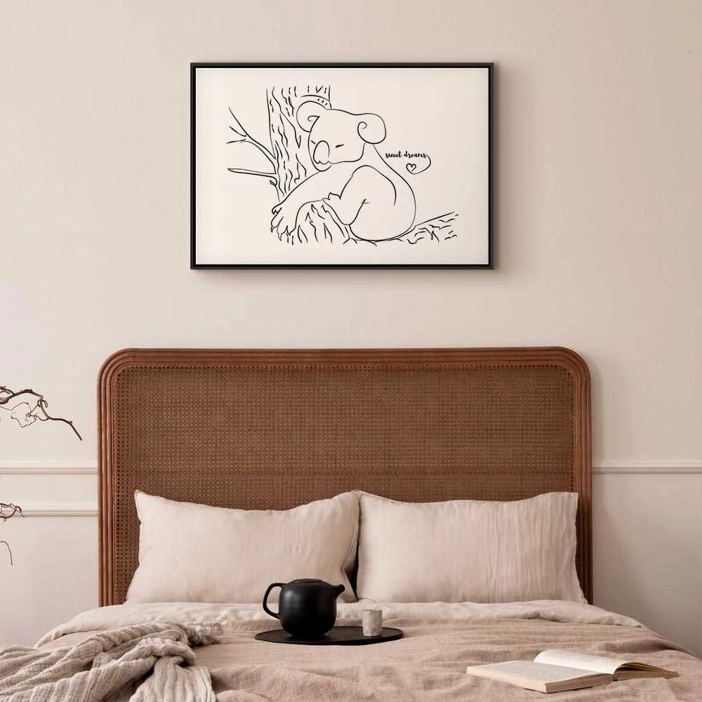 Artgeist Paveikslas - Quiet Charm of Nature (1-part) - Sleeping Koala in Juodas and Baltas