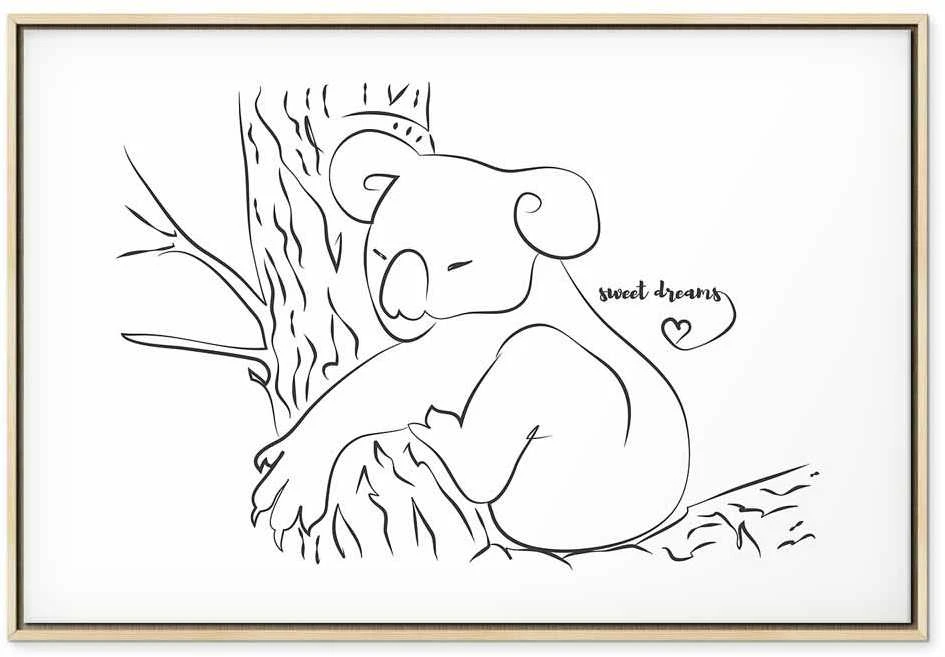 Artgeist Paveikslas - Quiet Charm of Nature (1-part) - Sleeping Koala in Juodas and Baltas