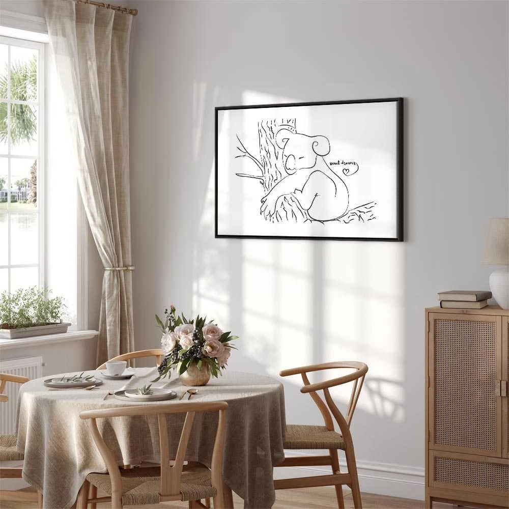 Artgeist Paveikslas - Quiet Charm of Nature (1-part) - Sleeping Koala in Juodas and Baltas