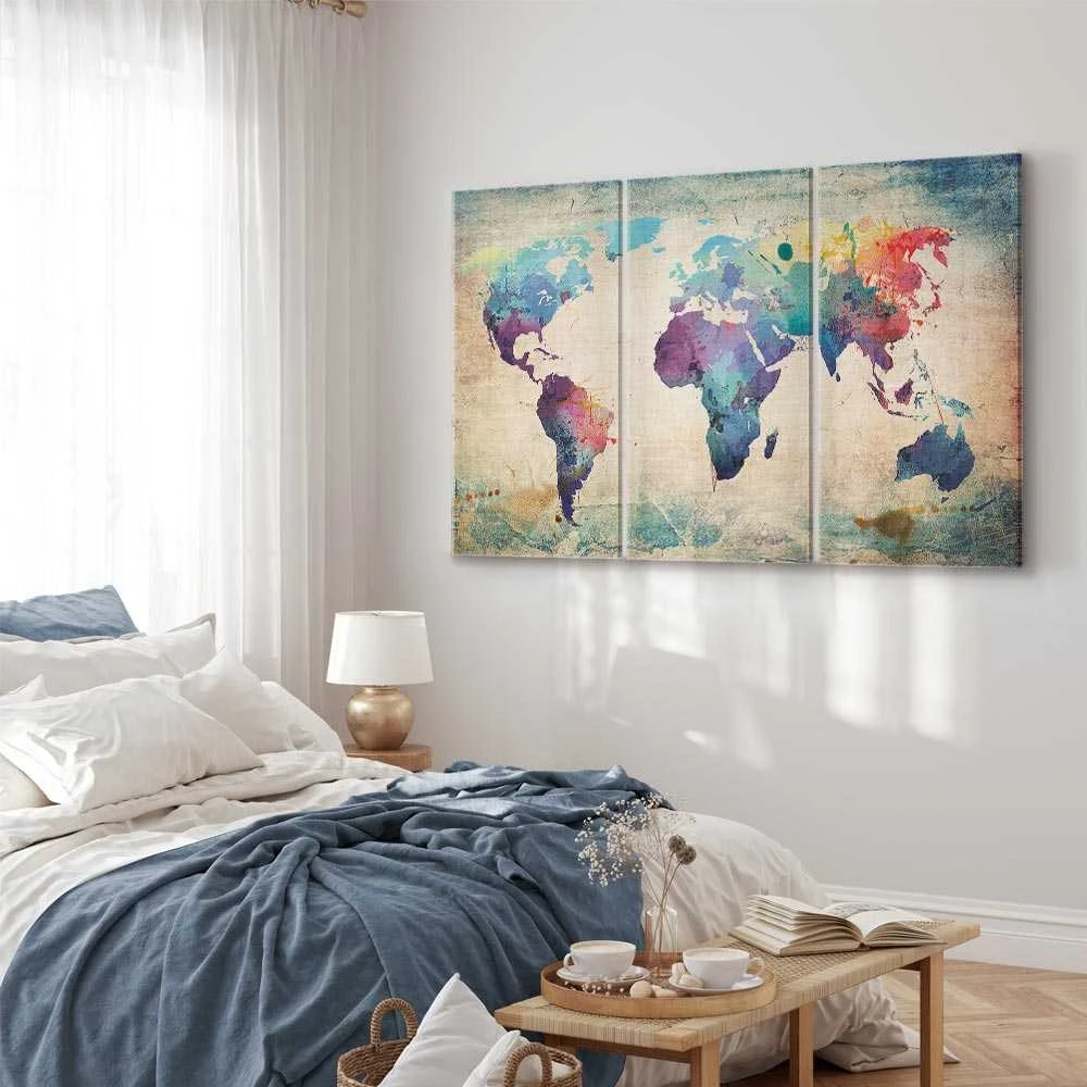 Artgeist Paveikslas - Rainbow Map (triptych)
